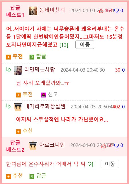 한여름에도 온수샤워를 고집했던 군대 후임썰