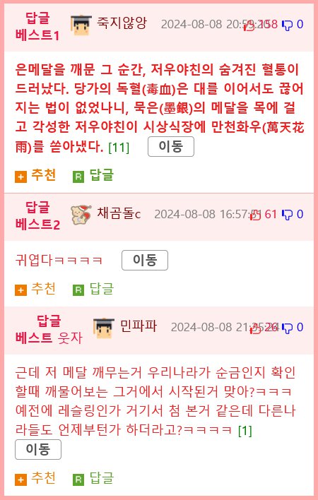 은메달 맛보는 중국 체조선수