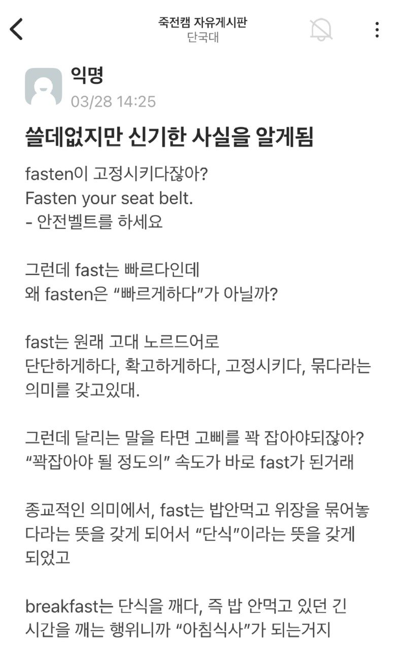 fast에 대한 신기한 사실