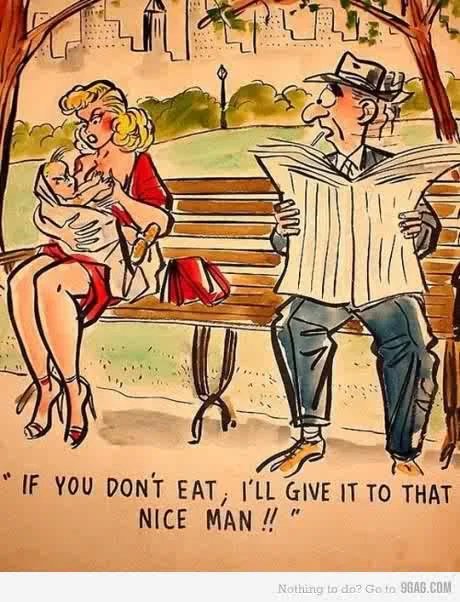 니가 안 먹으면 저 신사분 드릴 거야.