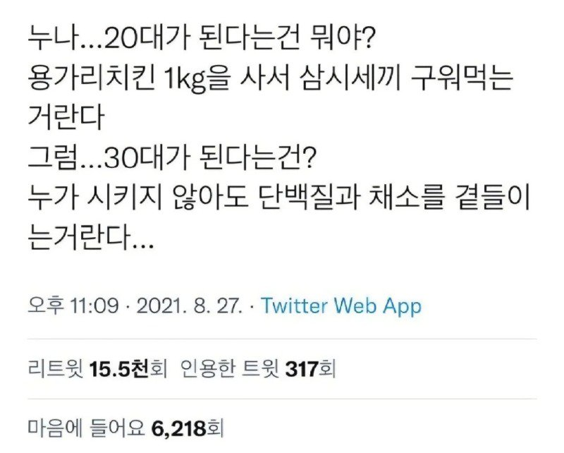 20대가 된다는 건 뭐야?