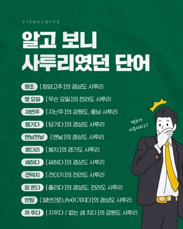 알고 보니 사투리였던 단어