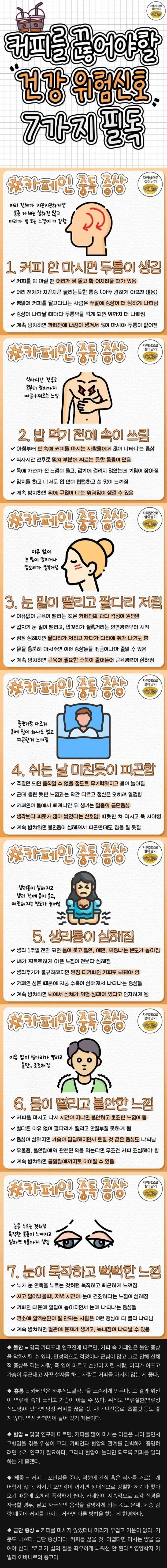 커피를 끊어야할 건강 위험신호 7가지