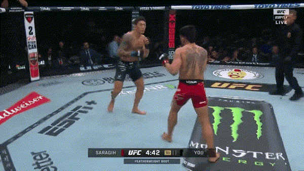 오늘자 한국 격투기 선수의 미친 UFC 데뷔전 ㄷㄷ...GIF