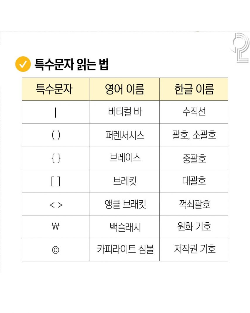 알아둬서 나쁠거 없는 특수문자 읽는법