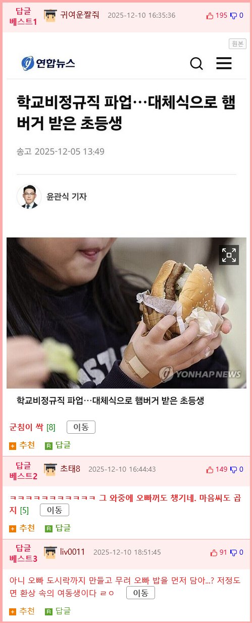 급식 파업에 도시락 싸가는 딸내미.jpg