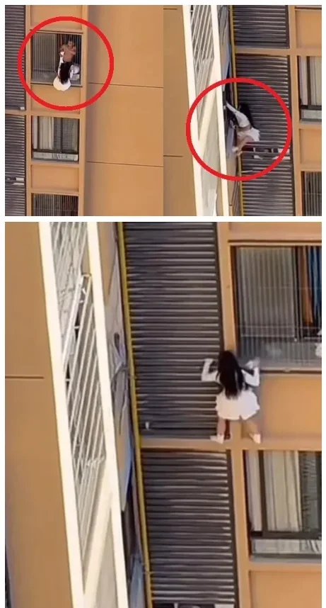 대륙 유부남과 상간하다 10층 난간에 매달린 불륜녀