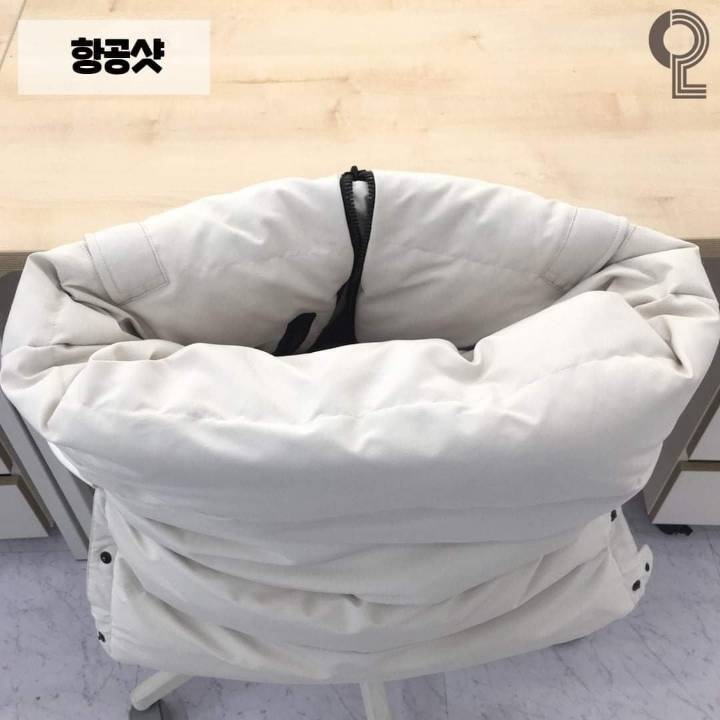 롱 패딩 의자에 거는 법