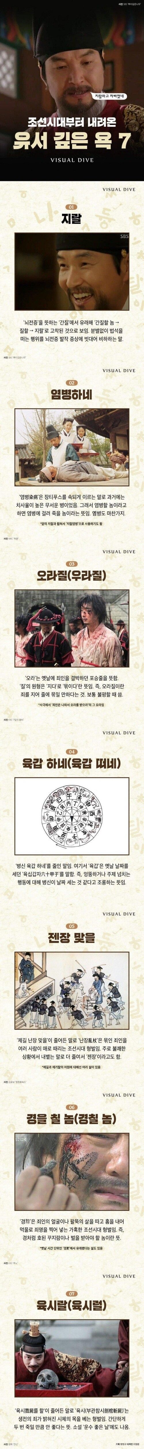 유서 깊은 욕 7개 뜻