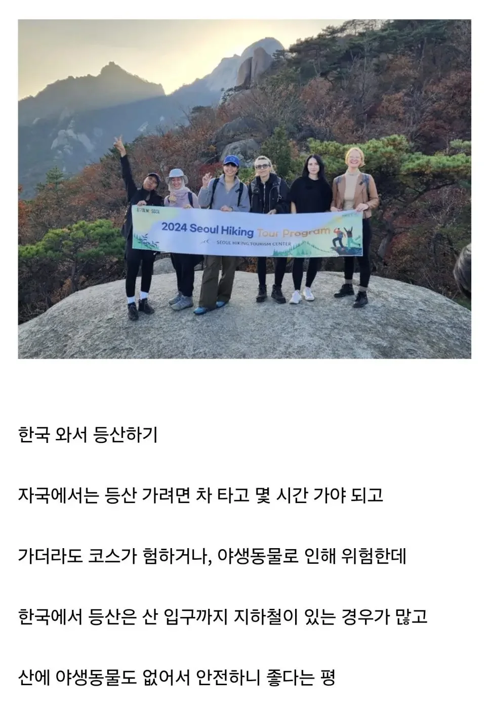외국인이 한국 산행 하는 이유..