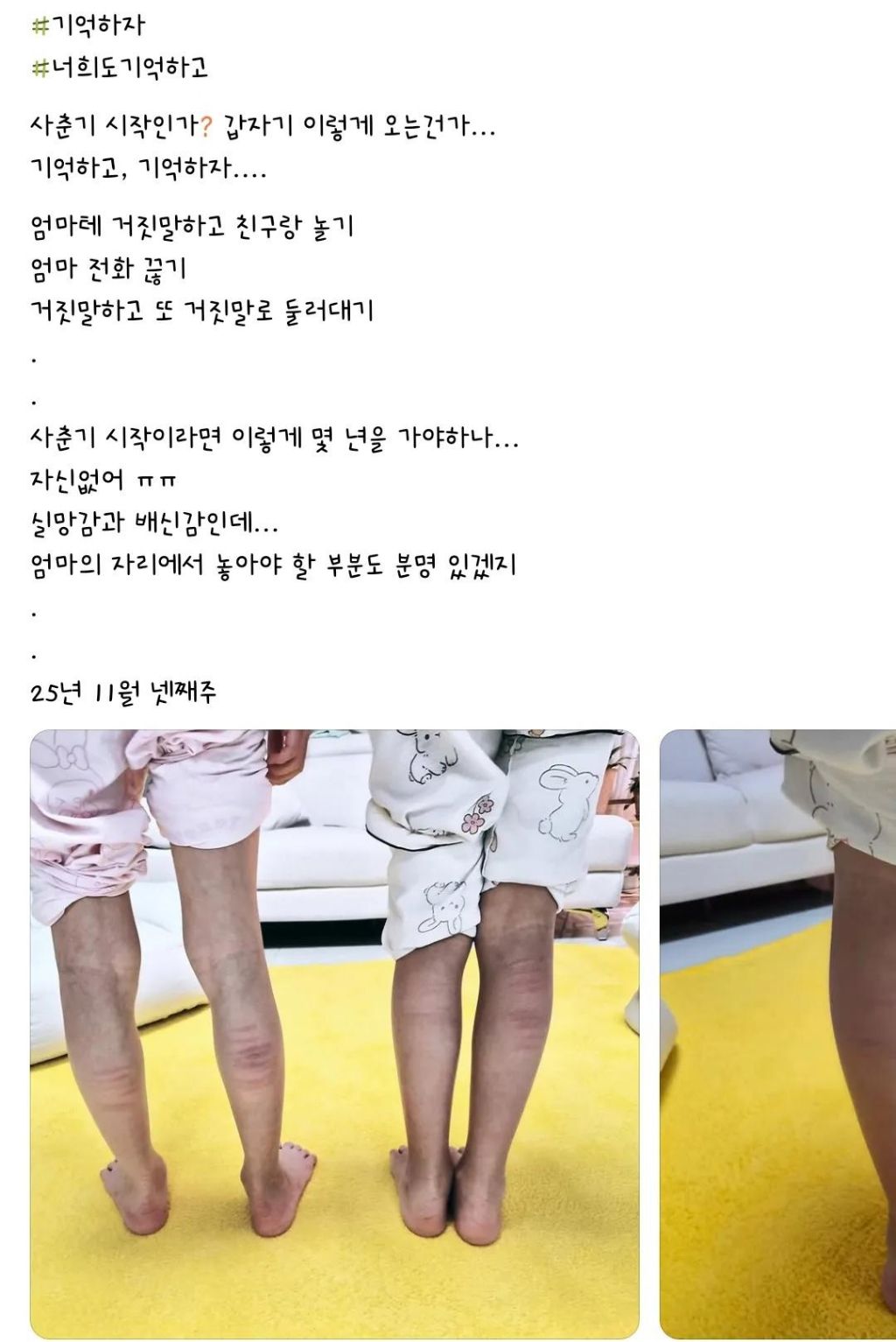 사랑이라고 올려놓은 SNS훈육사진