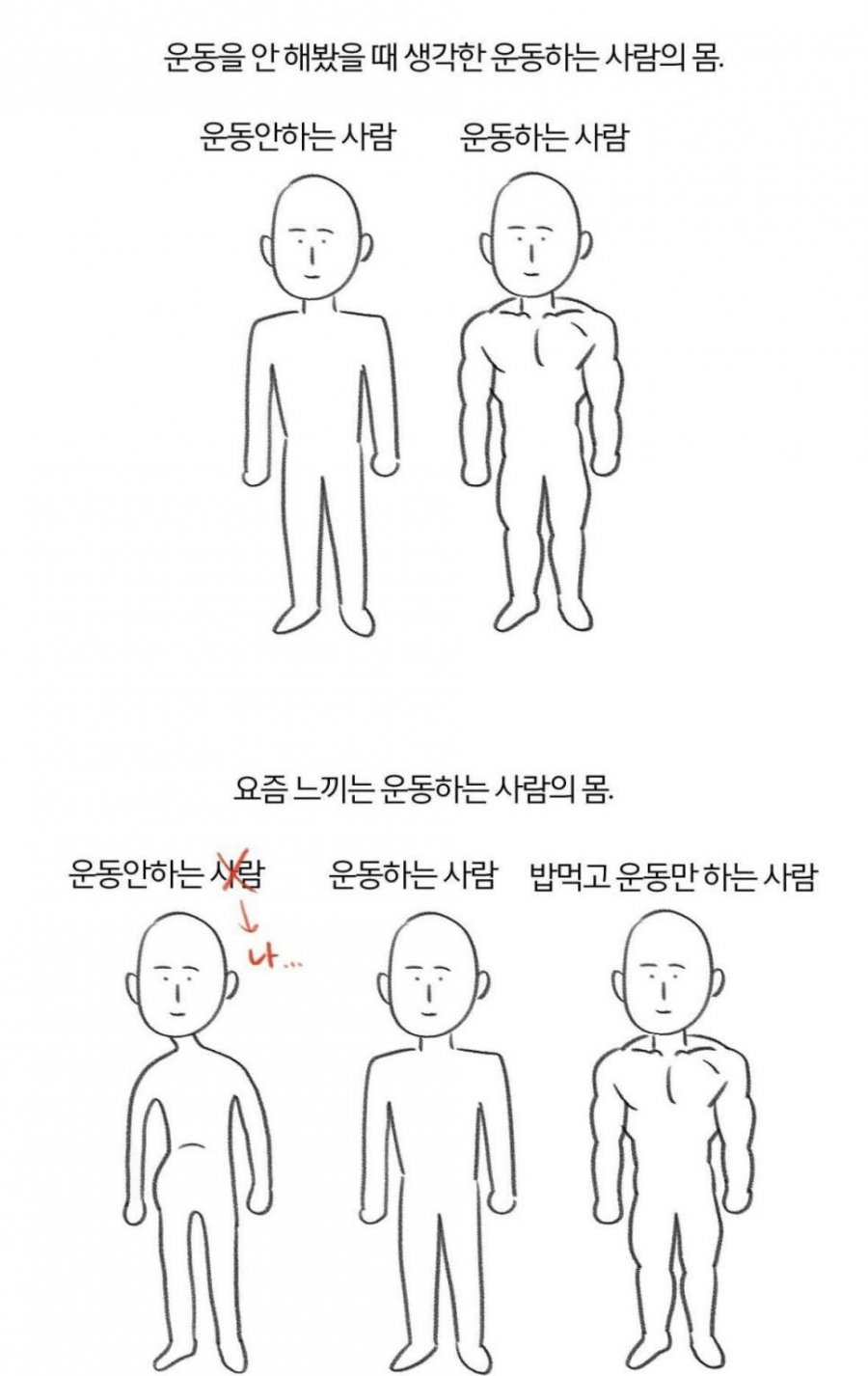 운동하는 사람 몸