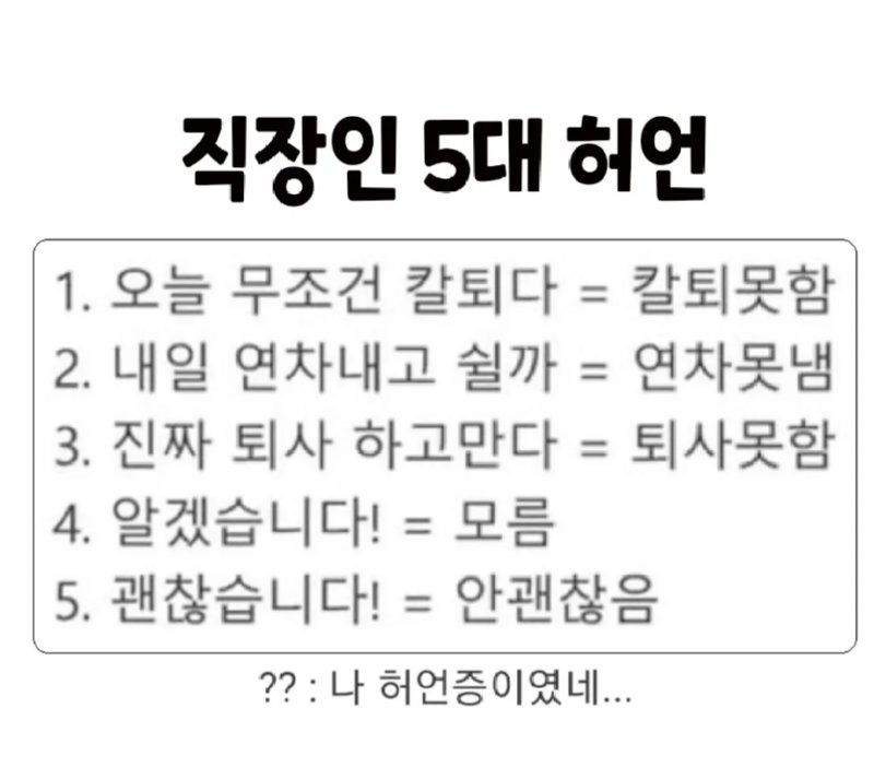 직장인 5대 허언