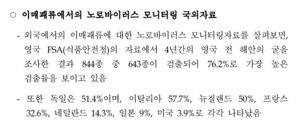 노로 바이러스 의외의 사실