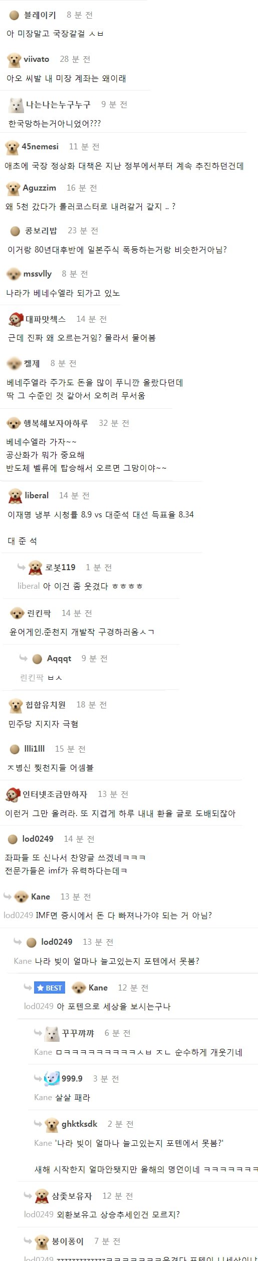 살인코리아 코스피 4400에 대한 반응