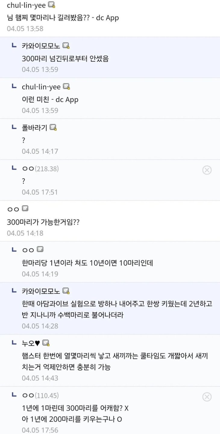 10년간 햄스터 키우기 한우물만 판 디시인