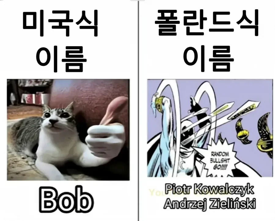 미국식 이름 vs 폴란드식 이름