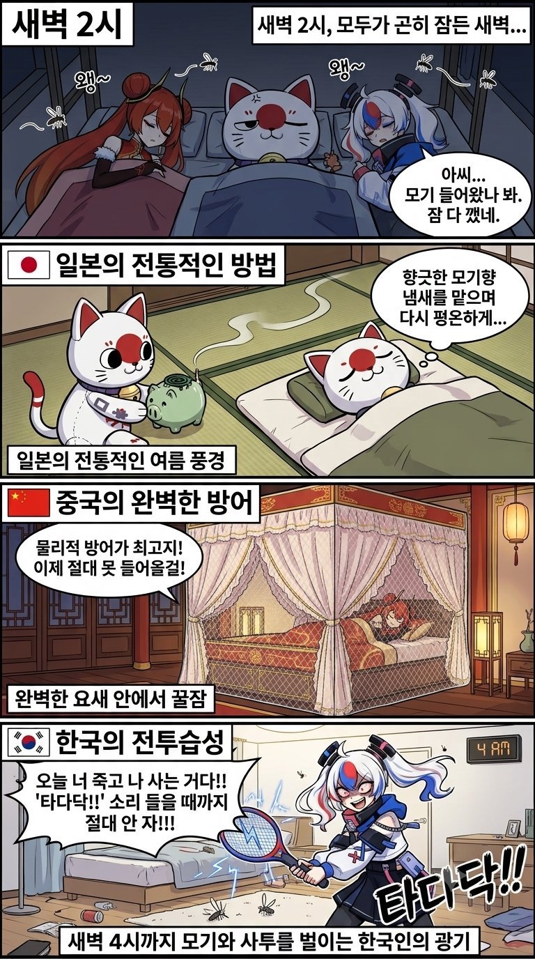 한중일의 모기를 대하는 태도