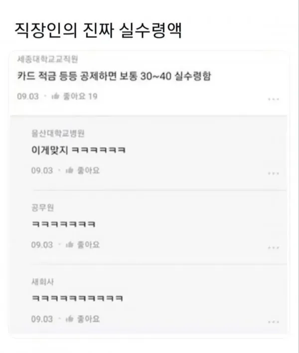 직장인의 진짜 실수령액